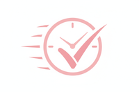 Fast Results Icon (Clock with checkmark)

A clock face showing quick time
Bold checkmark overlaying or integrated with the clock
Add subtle speed lines to emphasize "fast"
Conveys quick, proven results
Icon specifications:

Style: Clean, minimalist line art with some filled elements
Color: #FADBE1  - this is the ONLY color to use
Background: Transparent or white
Size: 64x64px vector format (SVG)
Design aesthetic: Elegant, feminine, luxury skincare brand
And make the background transparent