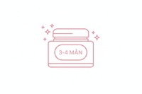 Icon specifications:

Style: Clean, minimalist line art with some filled elements
Color: #FADBE1 - this is the ONLY color to use
Background: Transparent or white
Size: 64x64px vector format (SVG)
Design aesthetic: Elegant, feminine, luxury skincare brand
Long-lasting Value Icon (Cream jar)

An elegant cosmetic jar/container
Include text "3-4 MÅN" (months) inside or near the jar
Add subtle sparkles or stars around it to show value
Conveys economy and long-lasting product